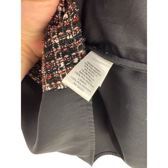 Banana Republic Tweed Short Sleeve Top Black Red Medium M Preppy Business - Picture 6 of 8